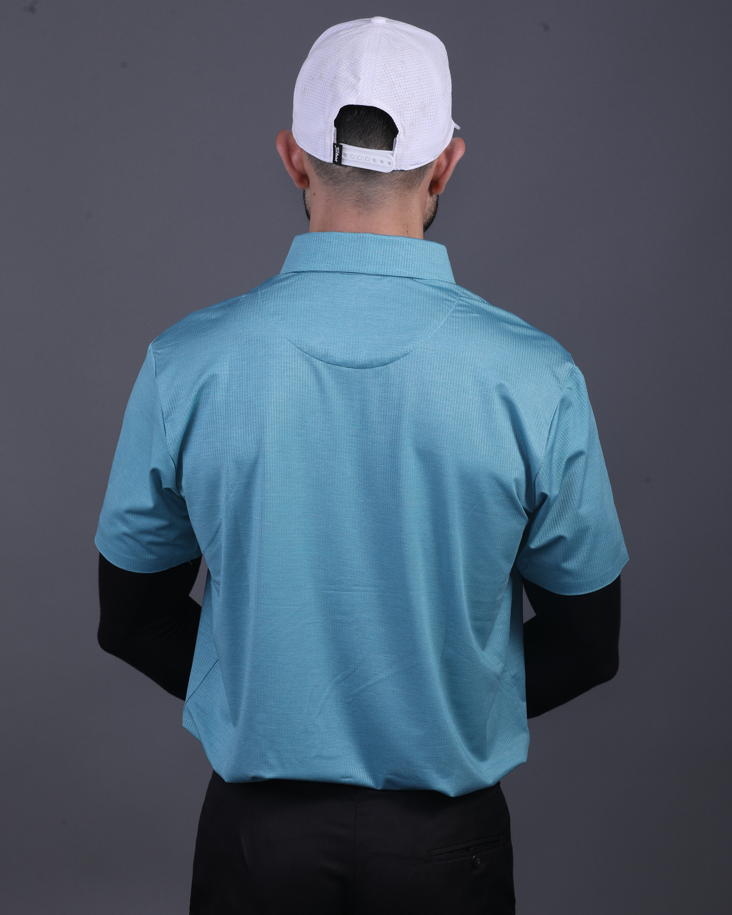 Super Jaquard Light Teal DapperTee Polo For Office