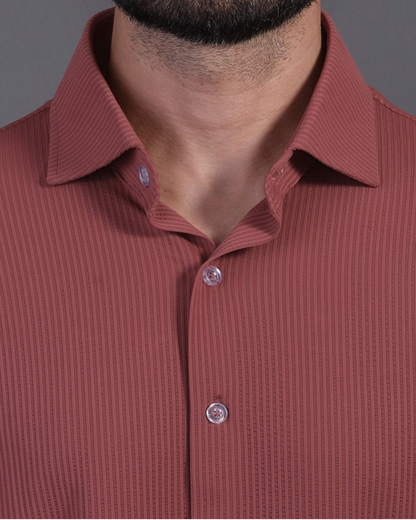 DapperTee brown open polo highlighting firm collar and professional high-end tailored fit.