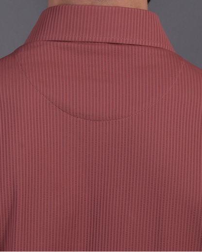 DapperTee brown knit polo featuring professional back yoke and premium tapered fit.
