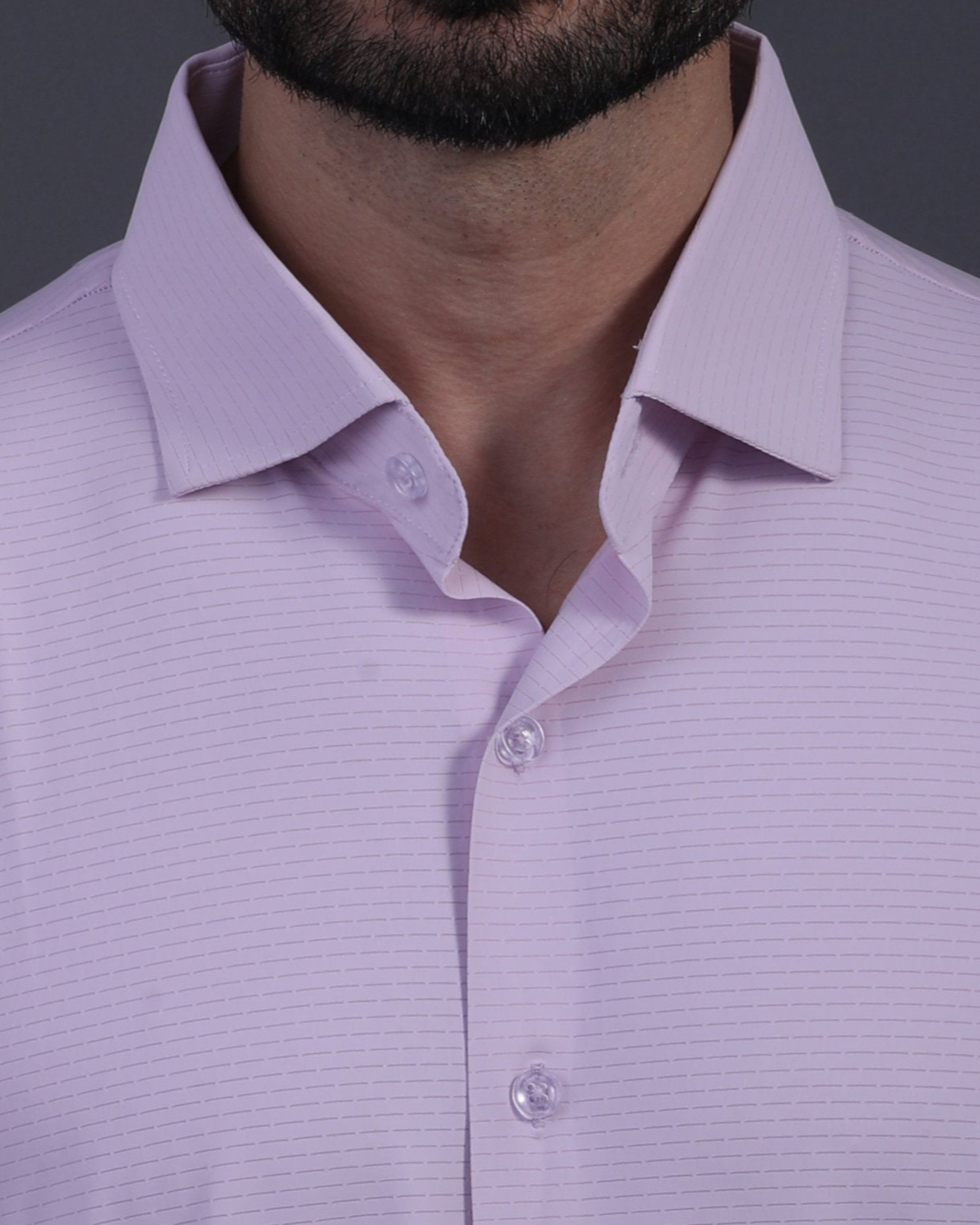 DapperTee pink open polo highlighting firm collar and professional high-end tailored fit.