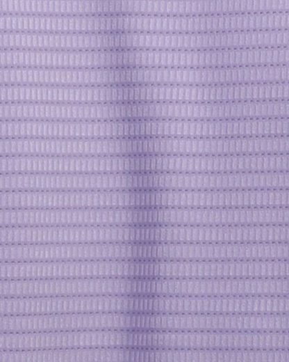 Close-up specialized jacquard polyamide fabric texture on DapperTee lavender premium office polo.