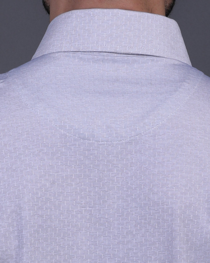 DapperTee grey striped polo featuring professional back yoke and premium tapered fit.