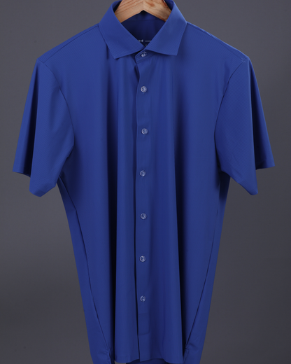 Performance video showcasing DapperTee stretchable open polo shirt during a professional presentation.