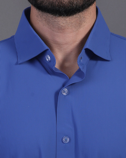 DapperTee Regal white striped polo featuring professional back yoke and tapered fit.