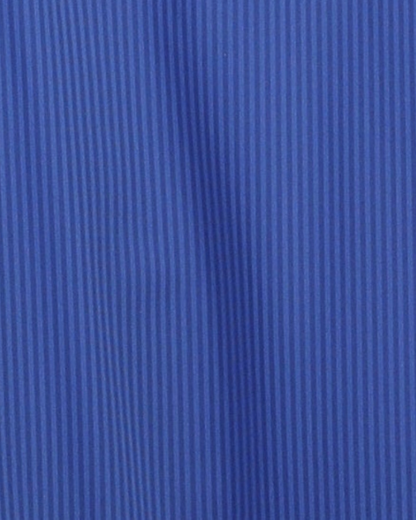 Close-up specialized polyamide fabric texture on DapperTee Regal white black striped polo.