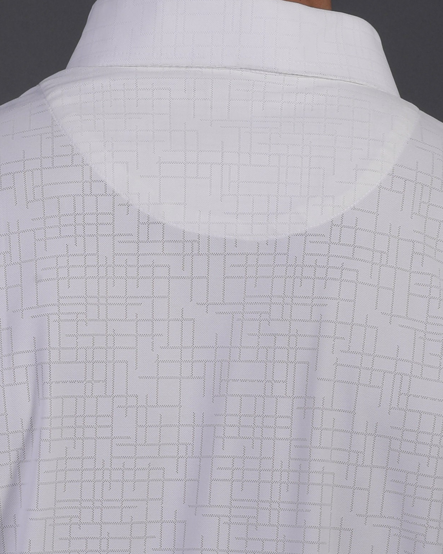 DapperTee white jacquard polo featuring professional back yoke and premium tapered fit.