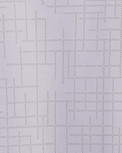 Close-up specialized jacquard design polyamide fabric texture on DapperTee white office polo.