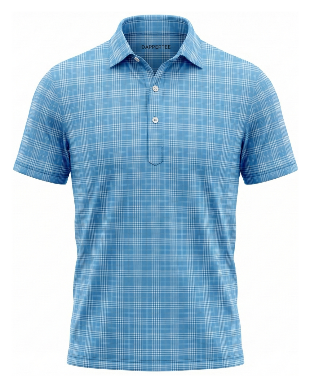Prestige Classic Light Blue Checks Print Polo