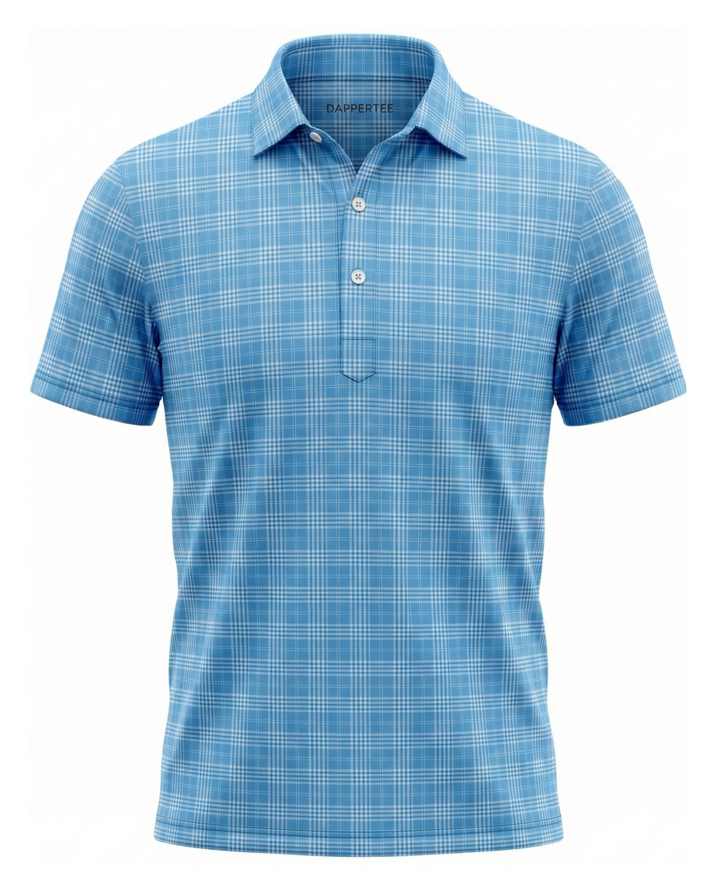Prestige Classic Light Blue Checks Print Polo