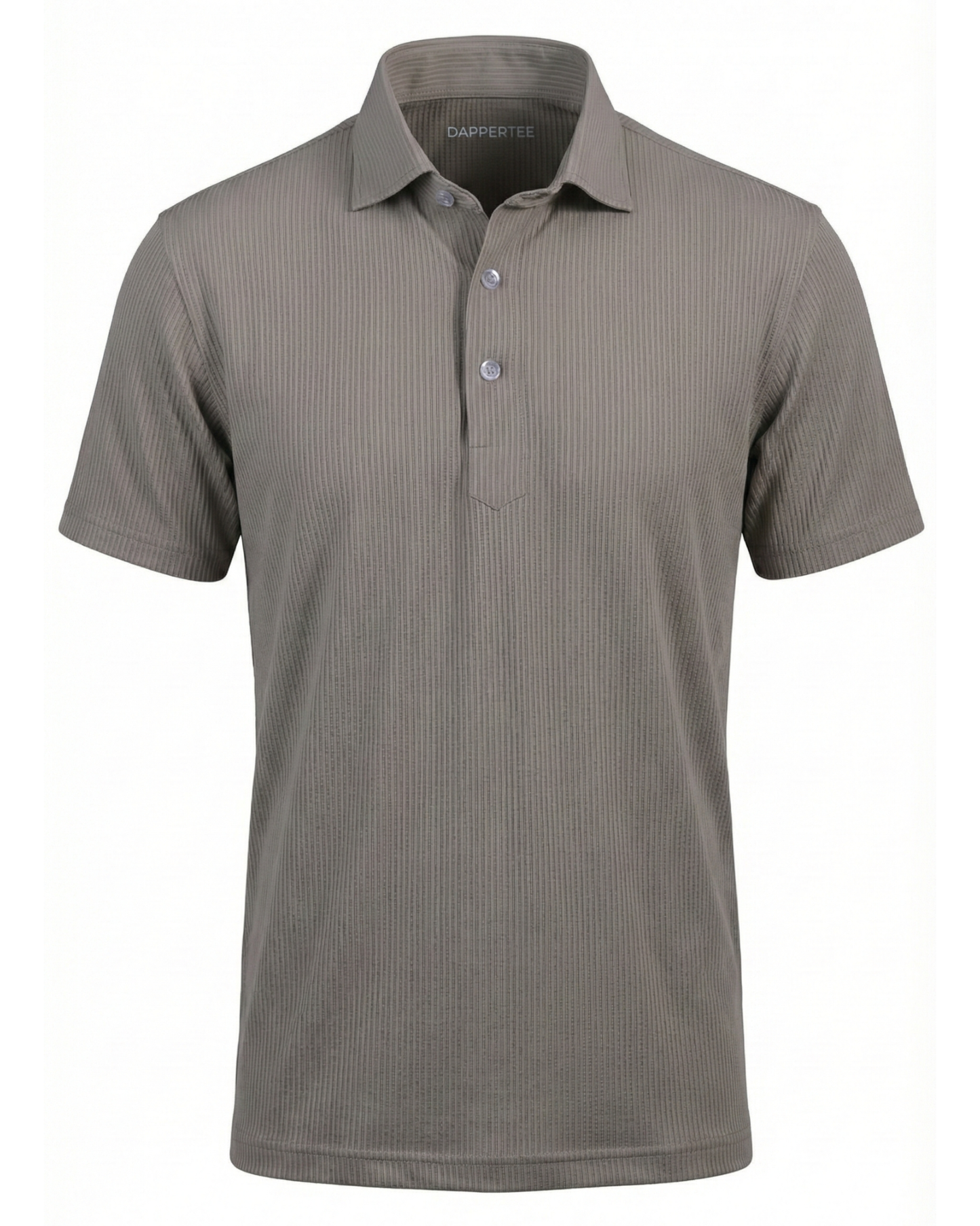 Premium Stripe Jaquard Light Khaki DapperTee Polo For Office