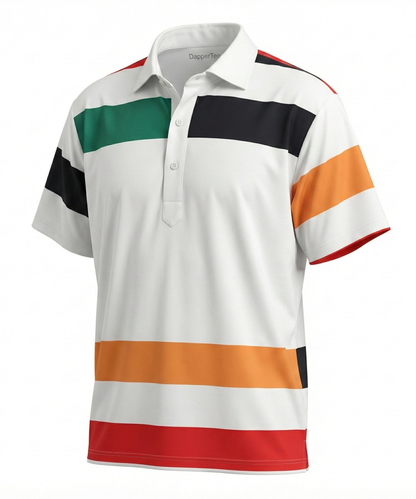 DapperTee Europe Design golf polo luxury athletic wear signature v stiched placket.