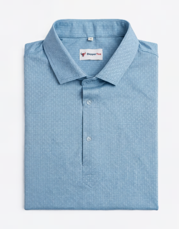 Prestige Classic Light Blue Jaquard Knit Polo