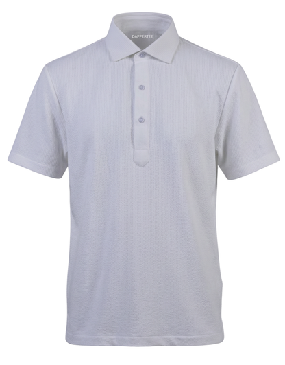 Regal Dot Structured Jaquard White Polo