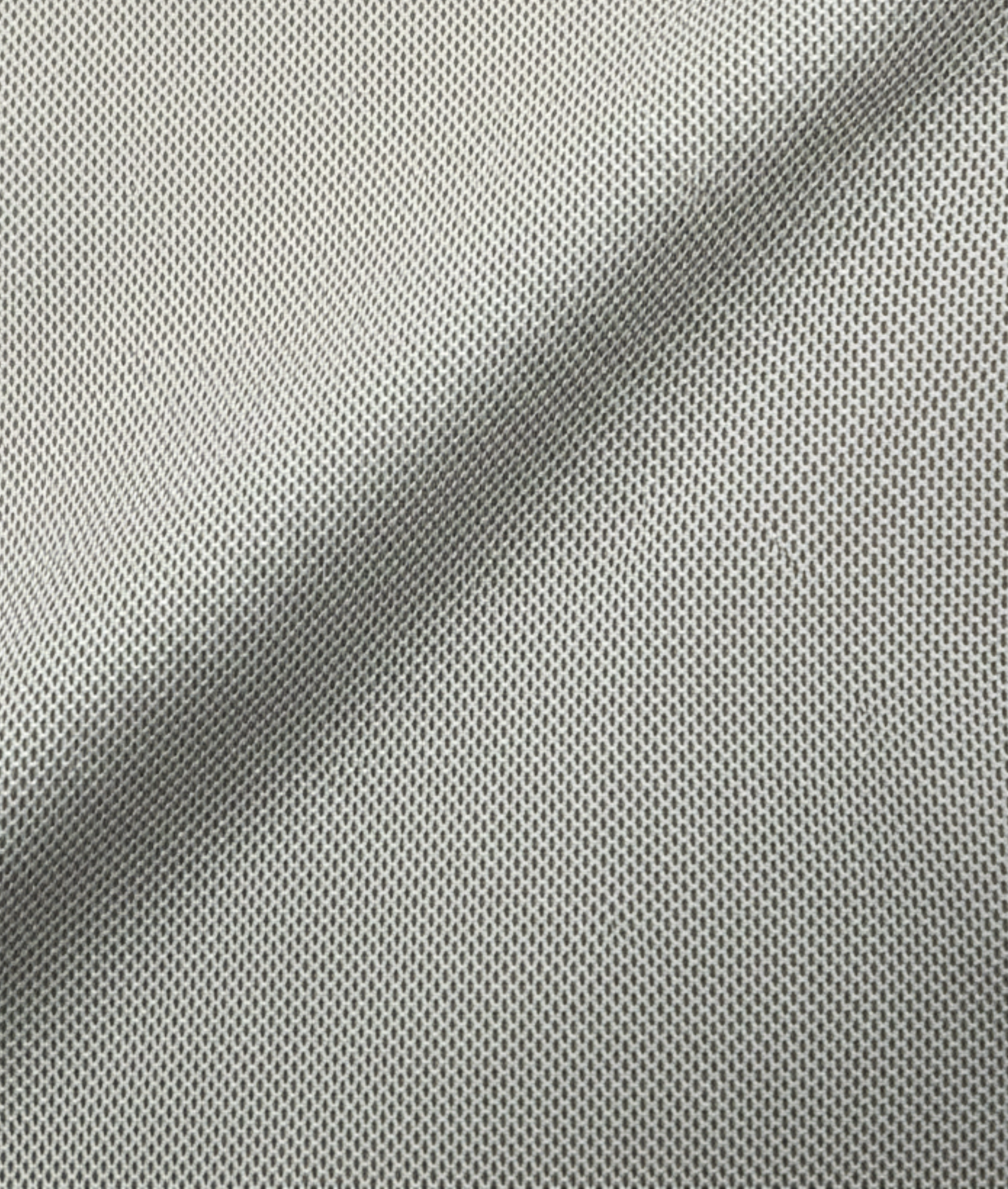 Close-up specialized pique polyamide fabric texture on DapperTee Denmark grey office polo.