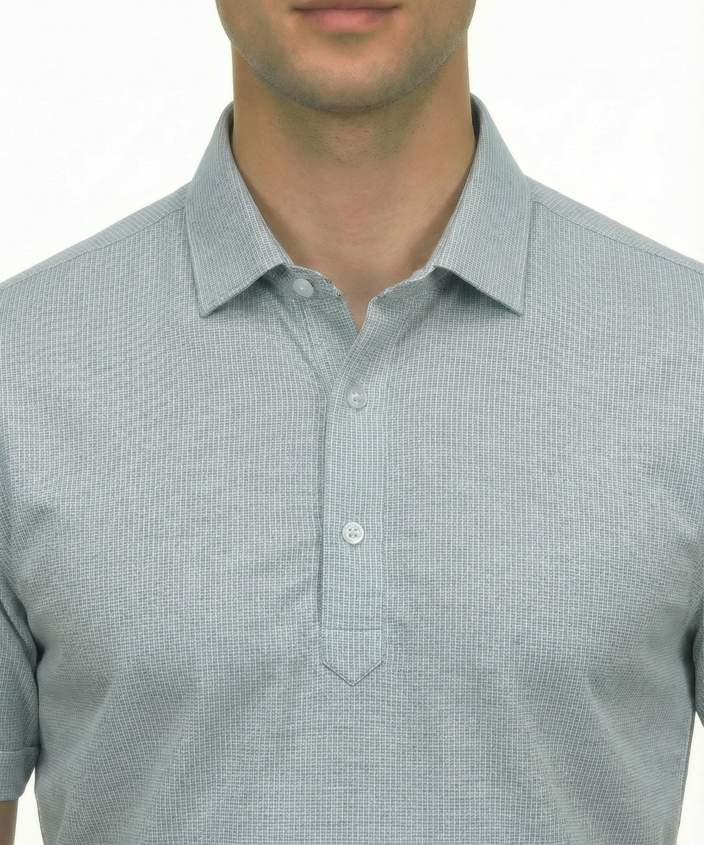 Afrikaans Ultra Silver Jaquard Polo For Office