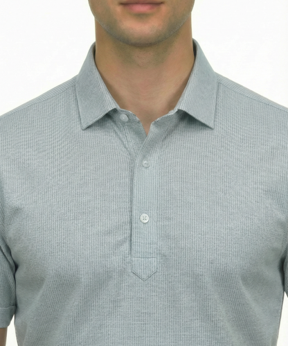 Afrikaans Ultra Silver Jaquard Polo For Office