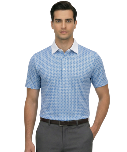British Checks With White Collar Office Polo