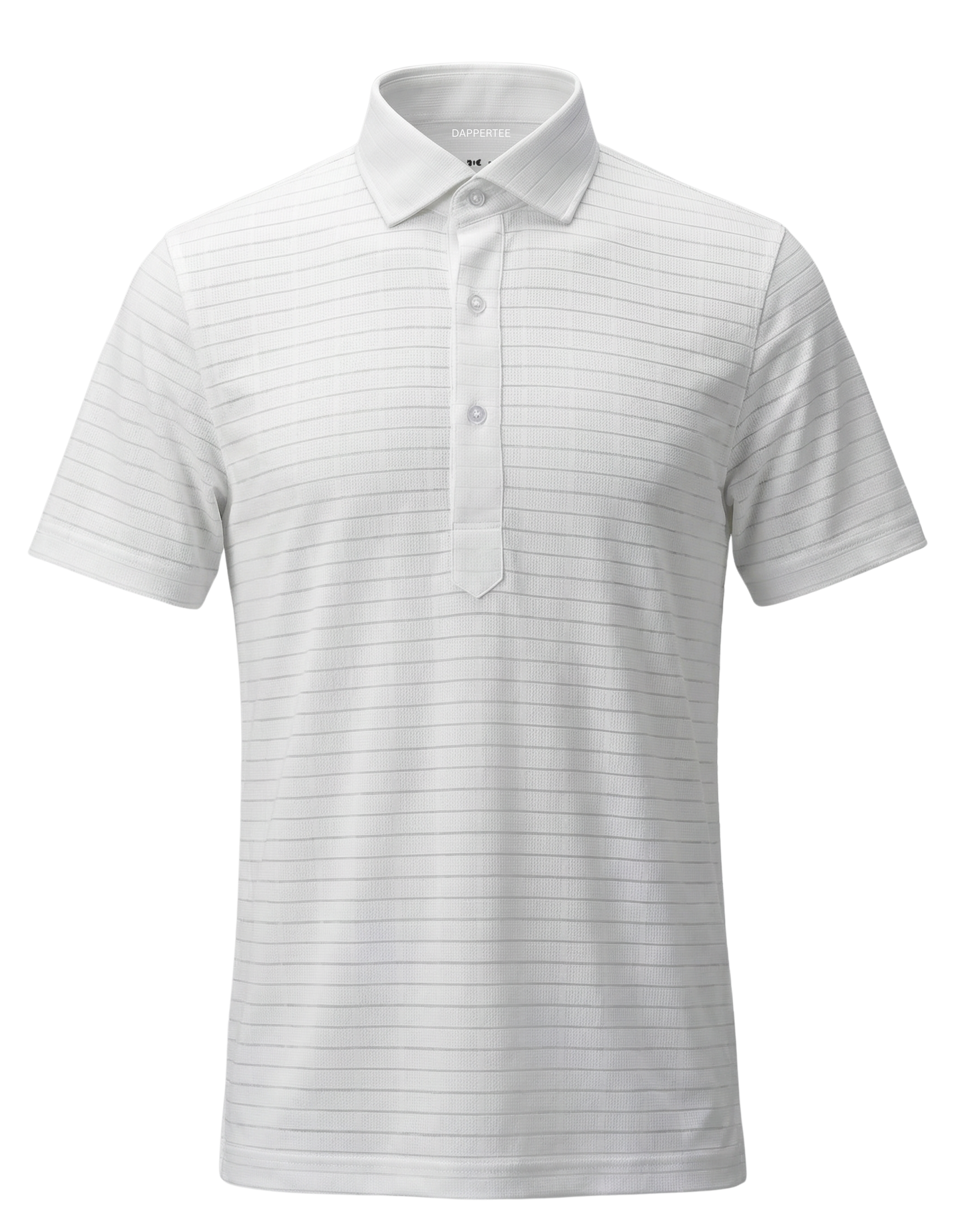 DapperTee Regal basic comfort jacquard stripe polo premium professional corporate office attire.
