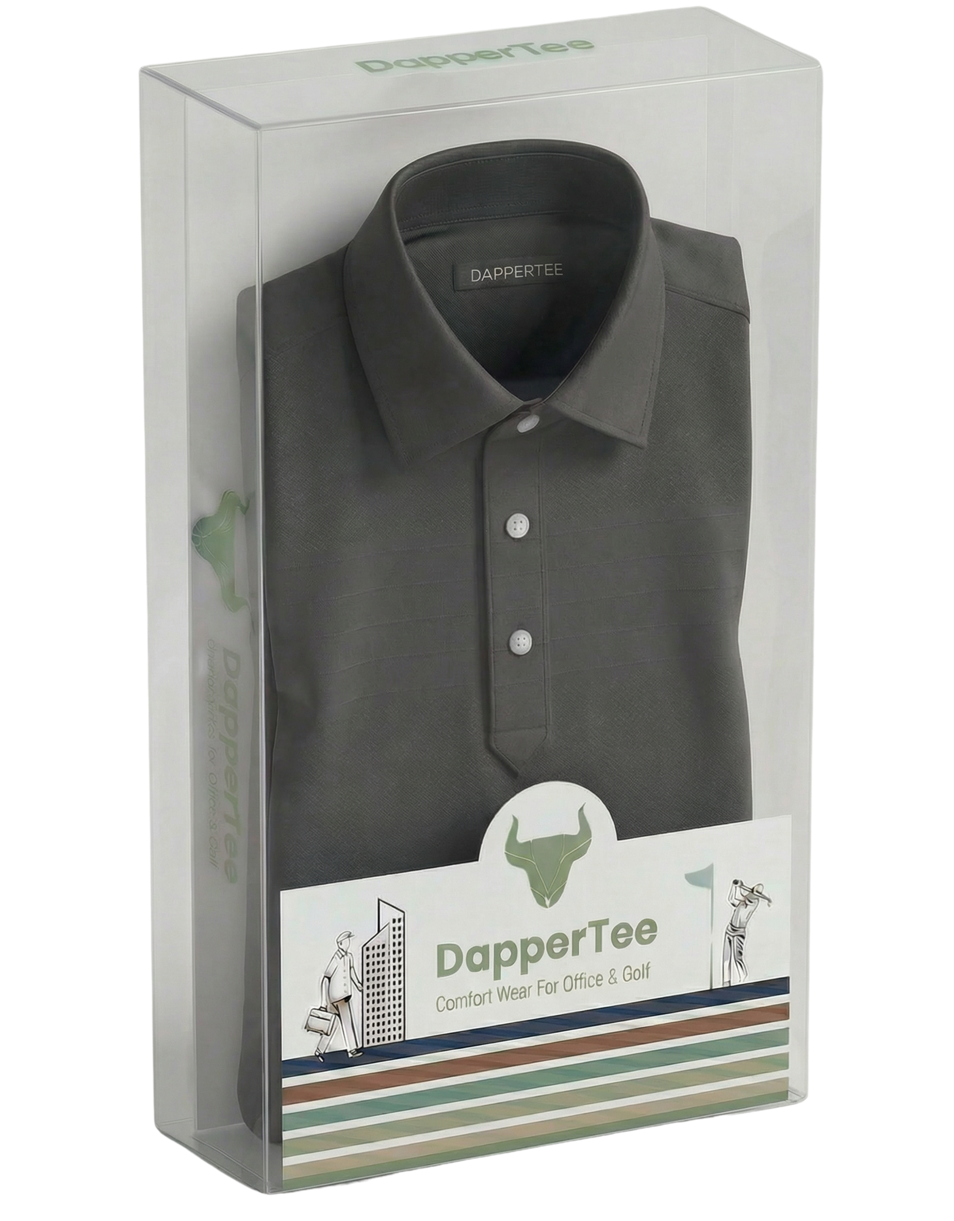 DapperTee premium long sleeve polo luxury packaging for high-end professional corporate gifting.