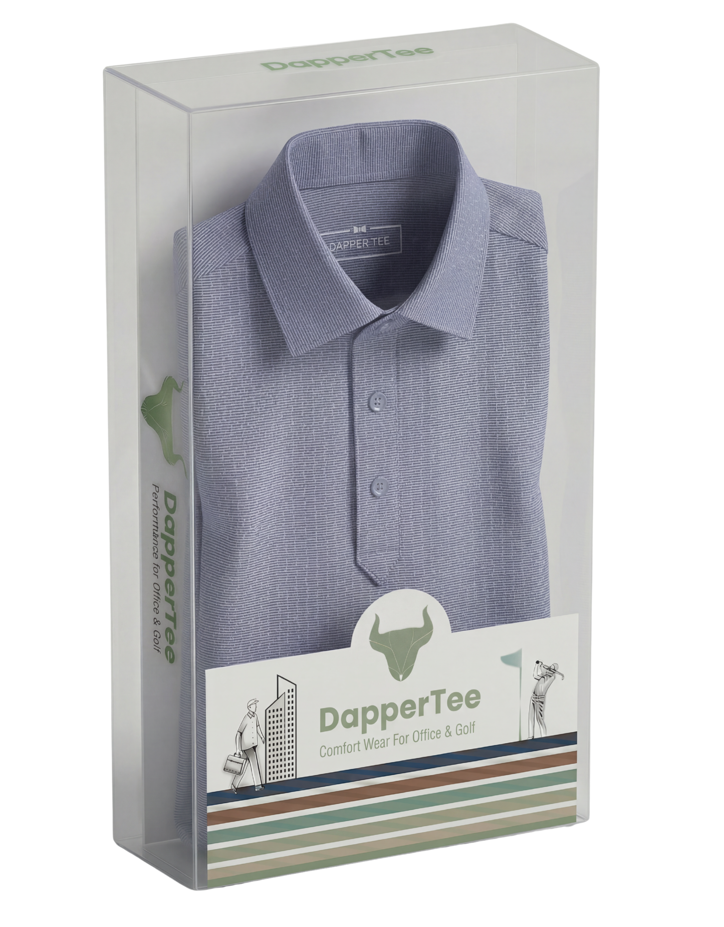 DapperTee premium knit polo luxury packaging for high-end professional corporate gifting needs.
