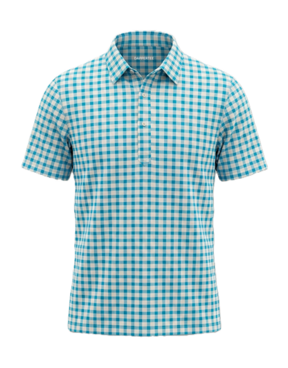 British Oxford Blue & White Checks Office Polo