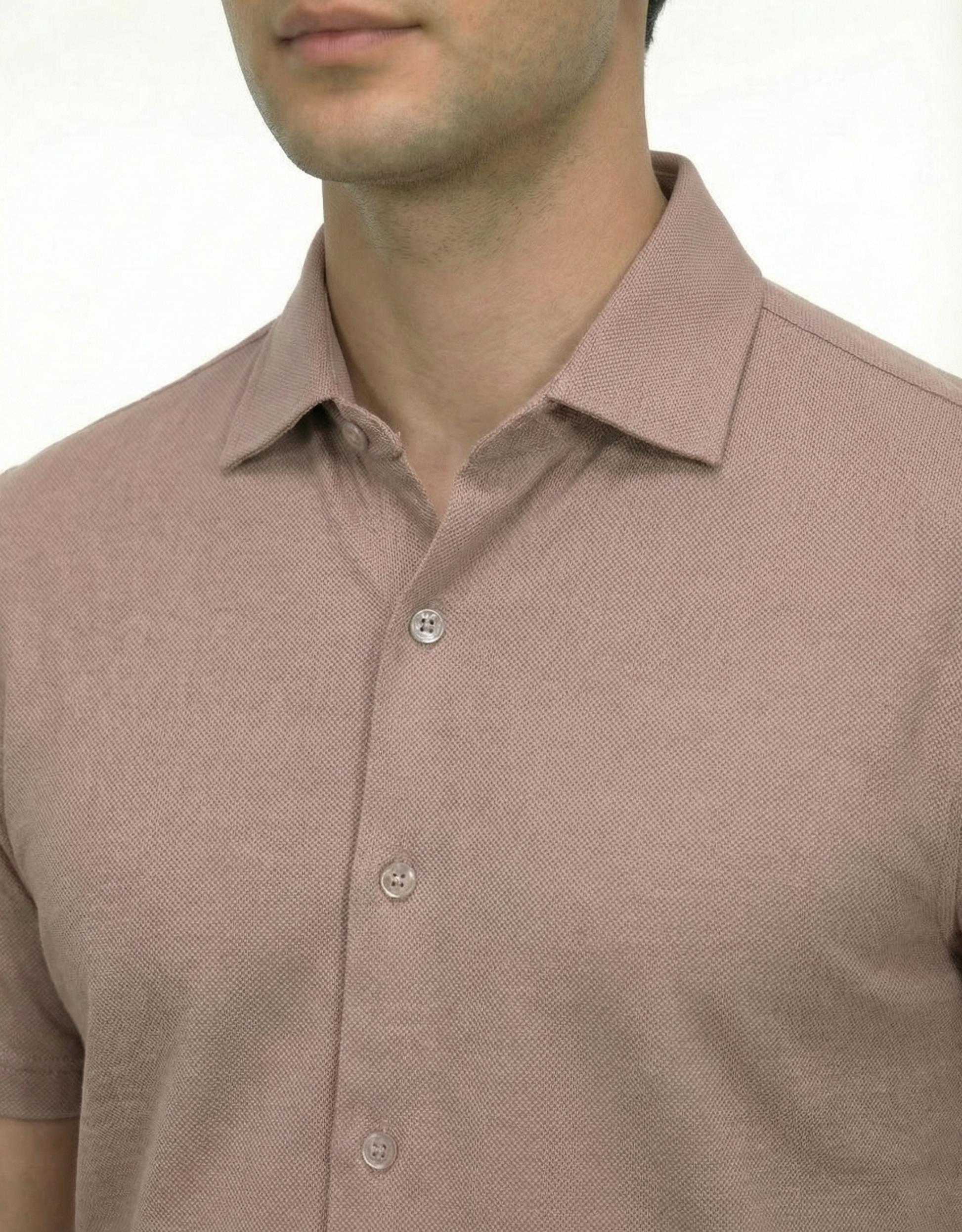 DapperTee brown open polo highlighting firm collar and professional high-end tailored fit.