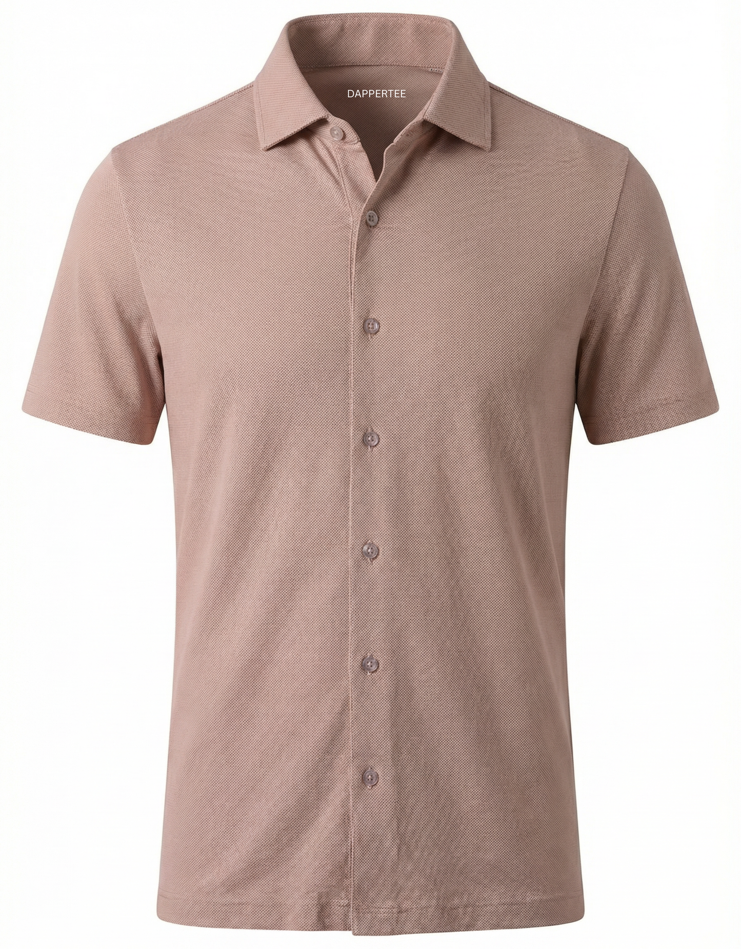 DapperTee Netherland brown jacquard open polo premium professional corporate office attire gear.