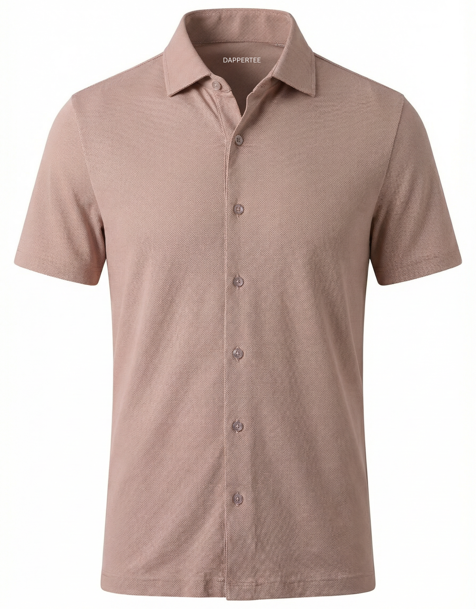 DapperTee Netherland brown jacquard open polo premium professional corporate office attire gear.