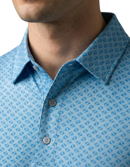 French Riveria Blue Polo For Office