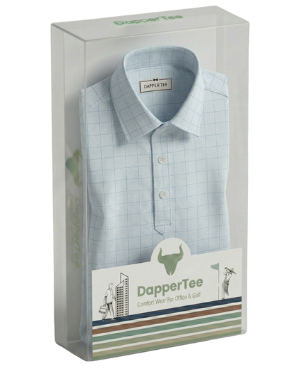 DapperTee premium long sleeve polo luxury packaging for high-end professional corporate gifting.