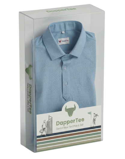 DapperTee premium knit polo luxury packaging for high-end professional corporate gifting needs.