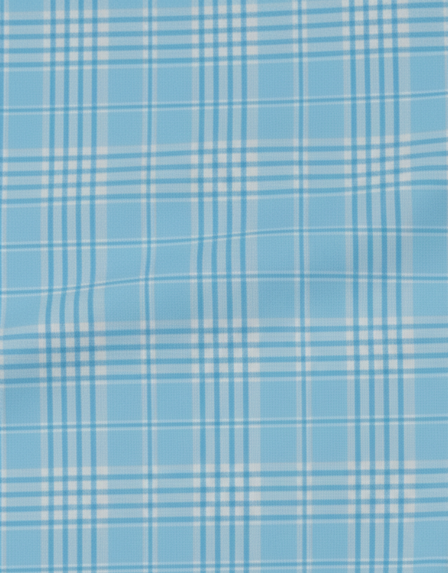 Close-up specialized polyamide fabric texture on DapperTee Denmark Blue checks office polo.