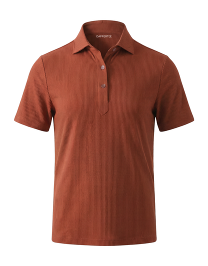 Greek Wine Rust Stripe Structured Polo For Office