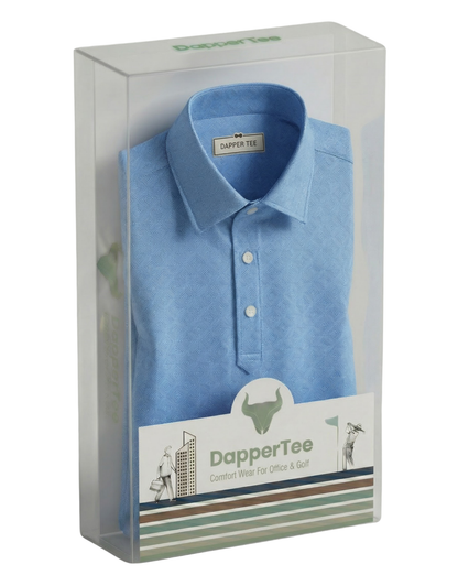 DapperTee premium long sleeve polo luxury packaging for high-end professional corporate gifting.