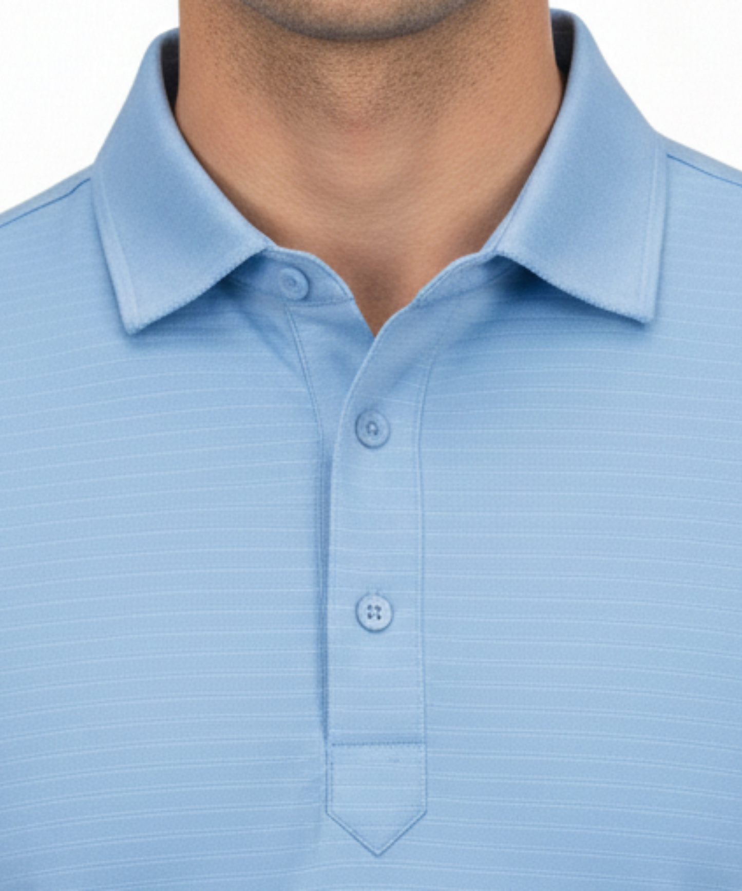 Danish Sea Blue White Striper Polo For Office