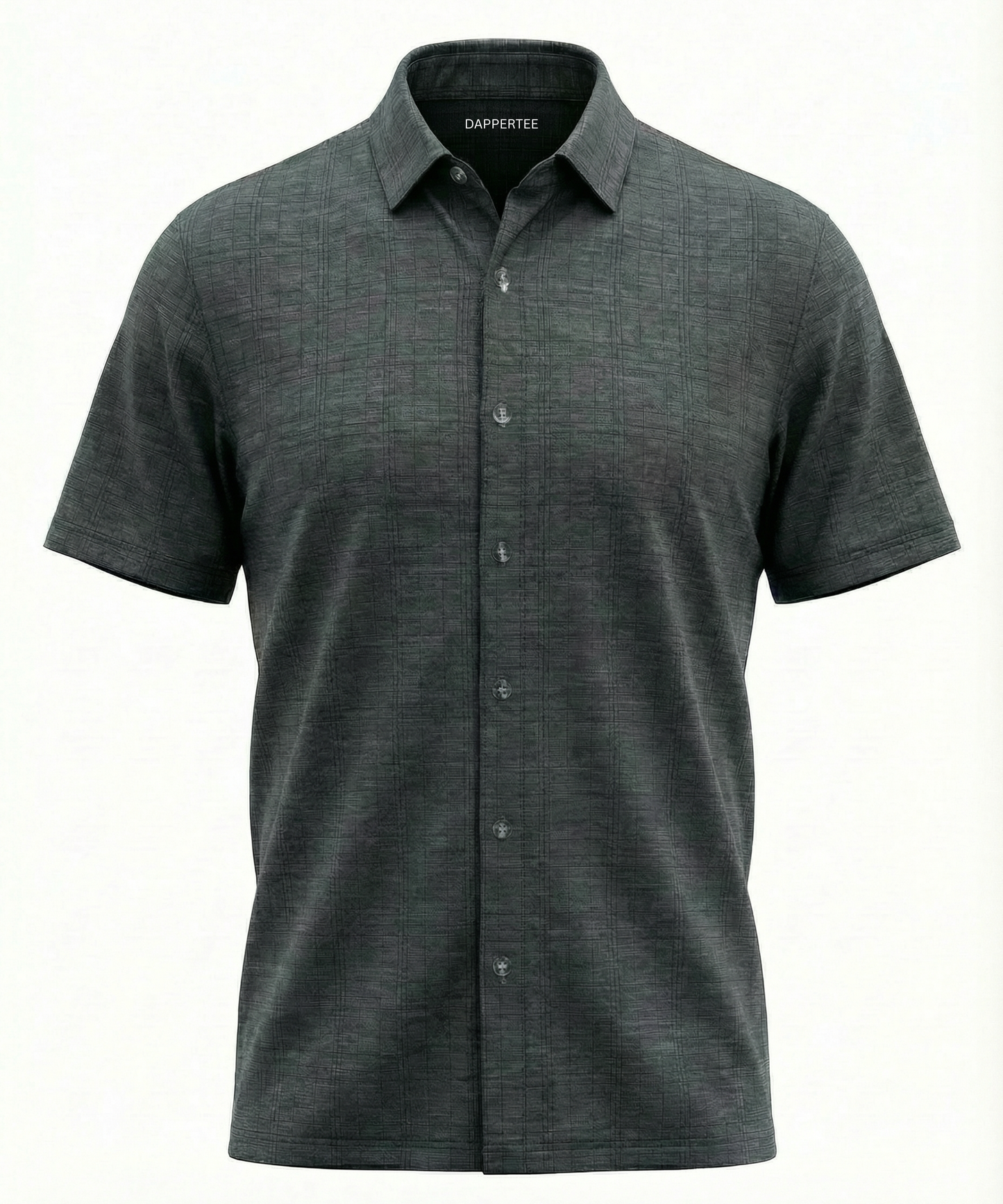 DapperTee German Sky black jacquard open polo premium professional corporate office attire.