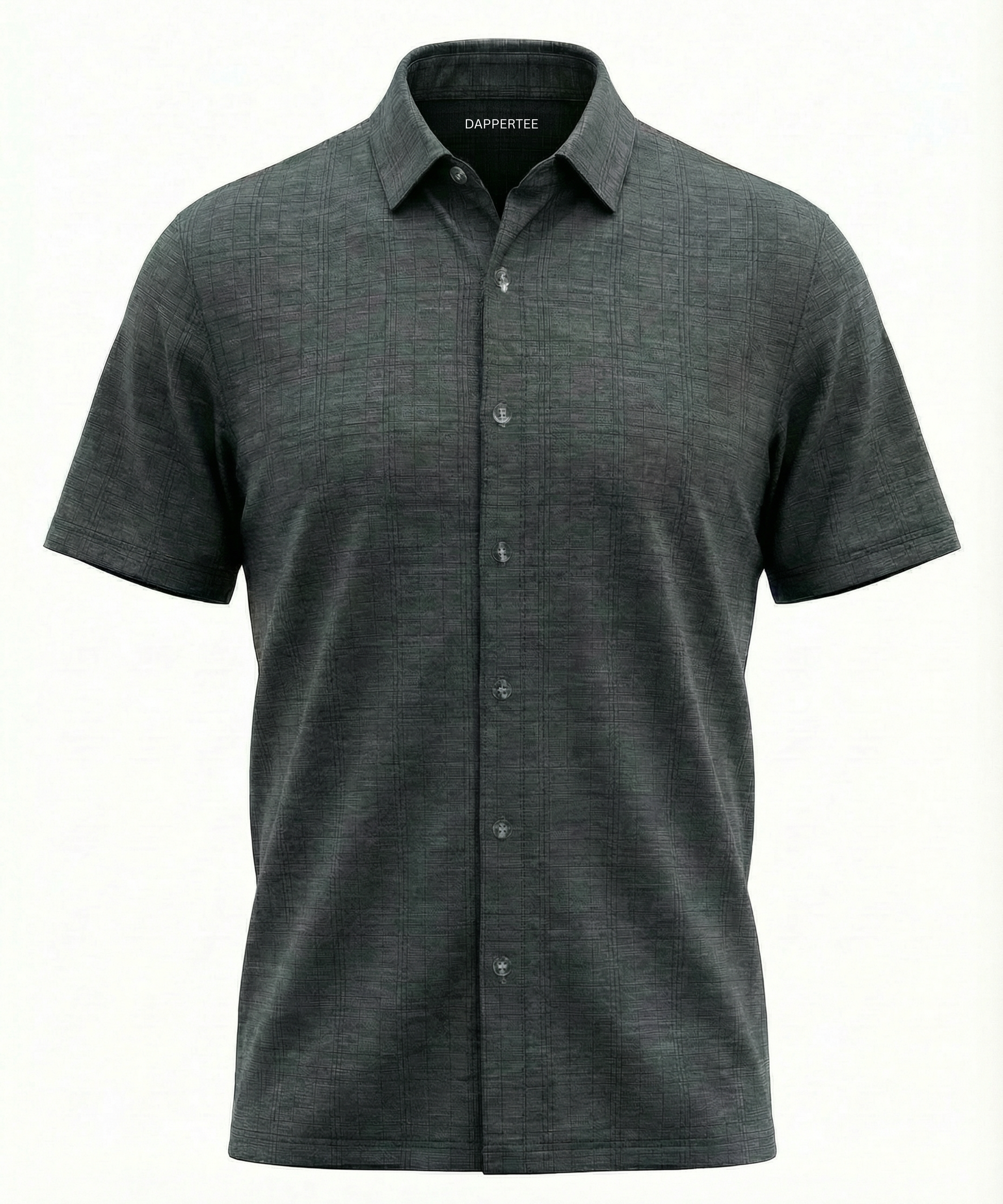 DapperTee German Sky black jacquard open polo premium professional corporate office attire.