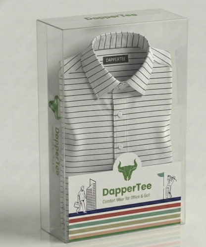 DapperTee premium open polo luxury packaging for high-end professional corporate gifting needs.