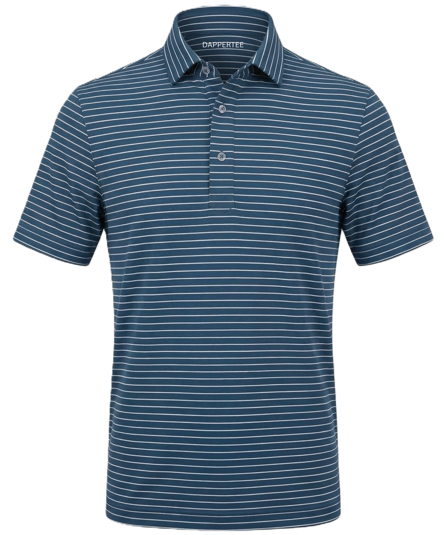 Navy Blue Jaquard White Striper Polo for Office