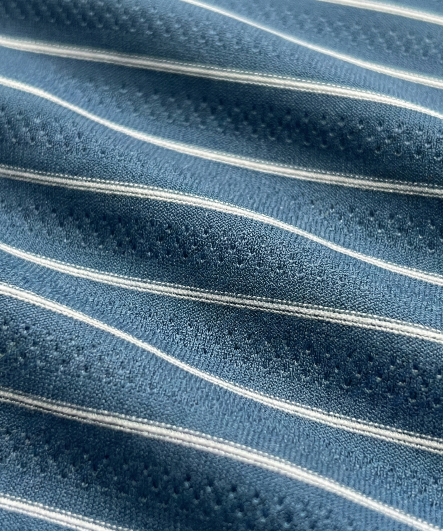 Navy Blue Jaquard White Striper Polo for Office
