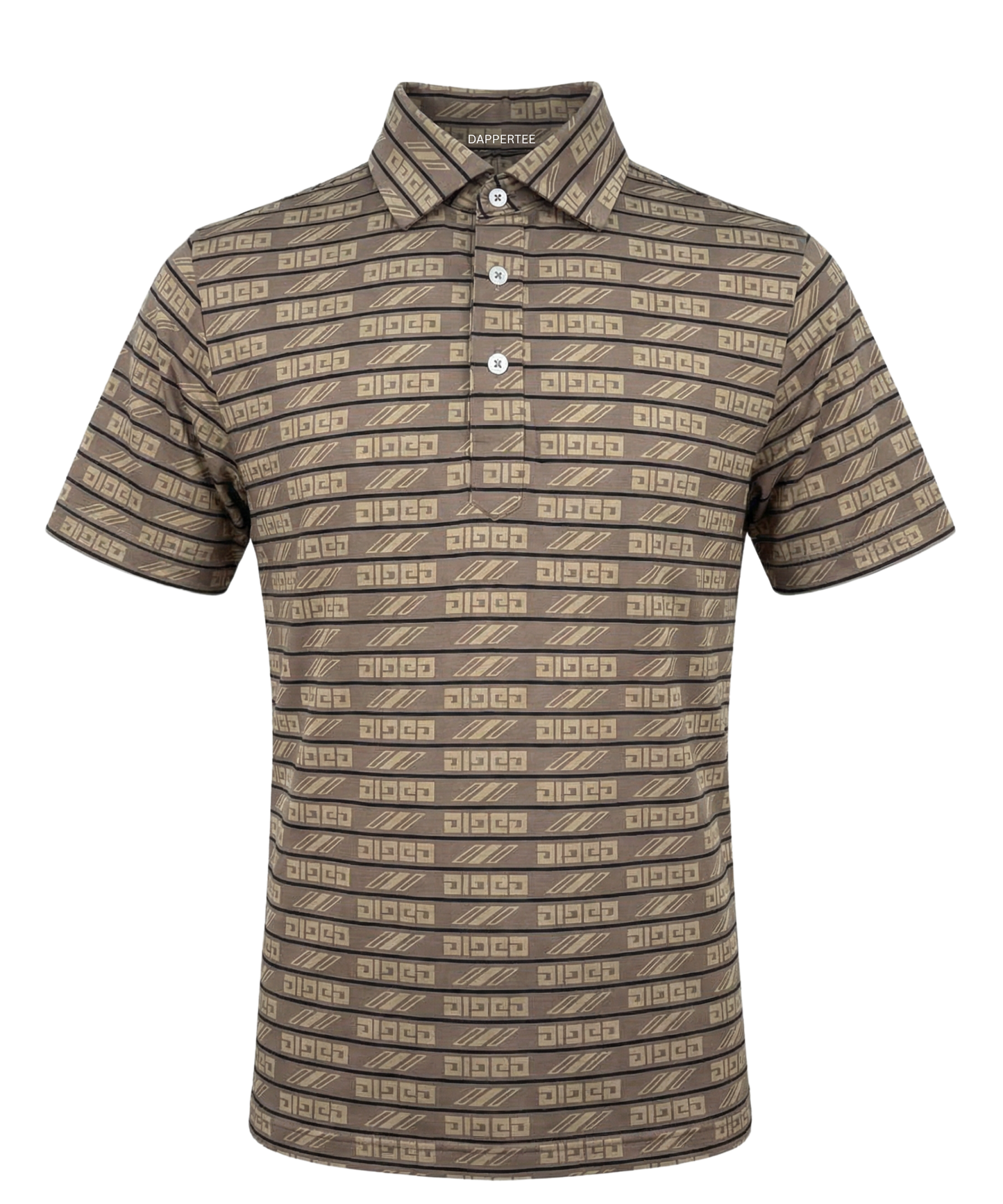 Pure Essential Flex Brown Jaquard Polo for Office
