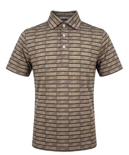 Pure Essential Flex Brown Jaquard Polo for Office