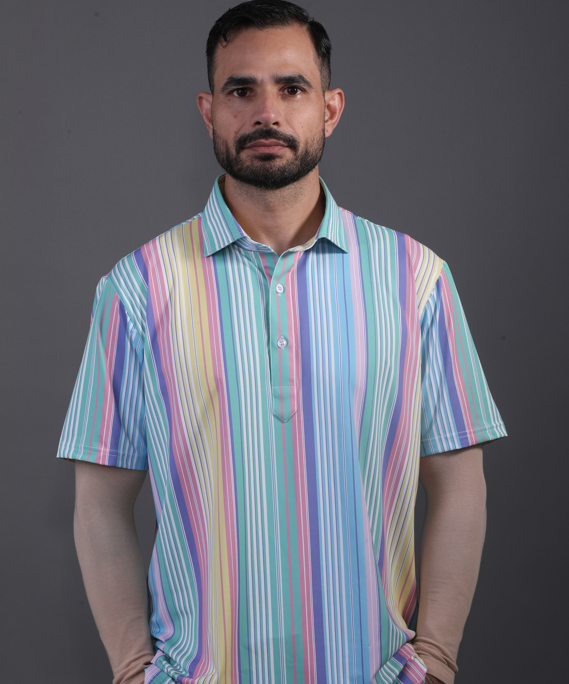 Professional DapperTee polo shirt for corporate office wear and high-end golf performance.