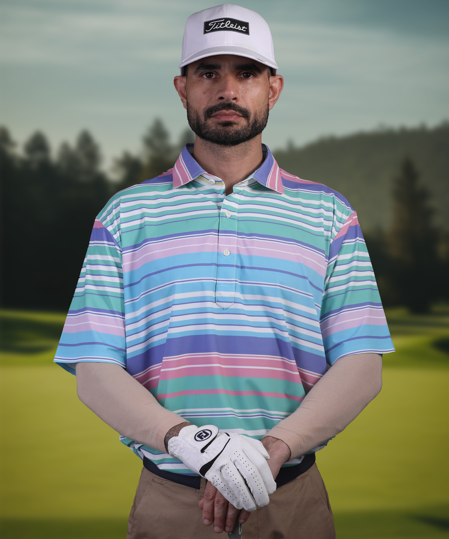 Men’s DapperTee colorful golf polo breathable polyamide fabric professional athletic performance gear