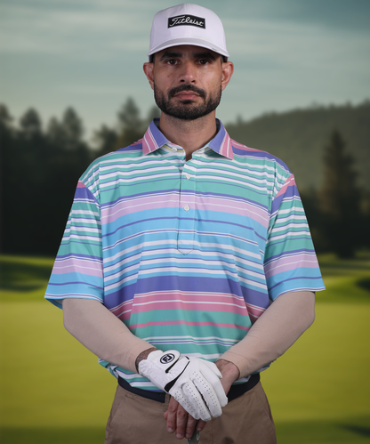 Men’s DapperTee colorful golf polo breathable polyamide fabric professional athletic performance gear