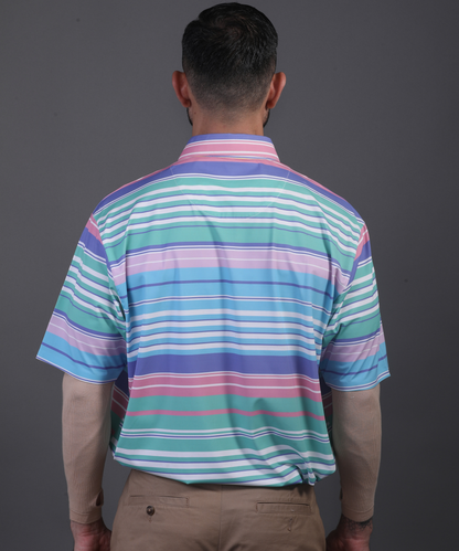 DapperTee Super Luxe polo showcasing relaxed fit for professional men’s athletic style.