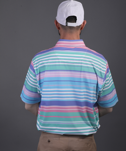 DapperTee Super Luxe multicolor polo highlighting firm collar and relaxed fit design.