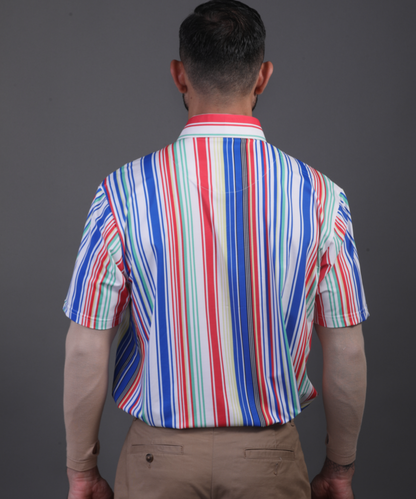 DapperTee Luxe Vertical polo showcasing relaxed fit for professional men’s athletic style.