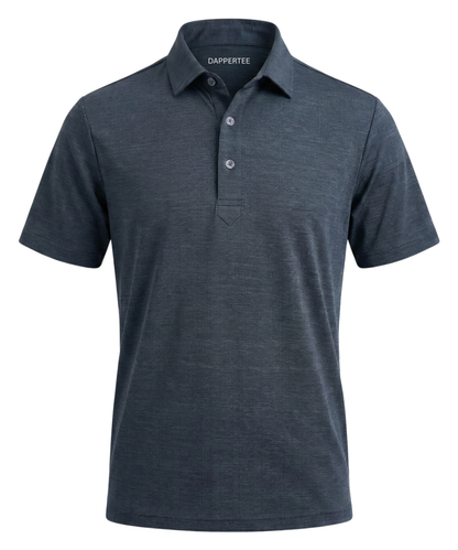 DapperTee German sky black jacquard polo premium professional corporate office attire gear.