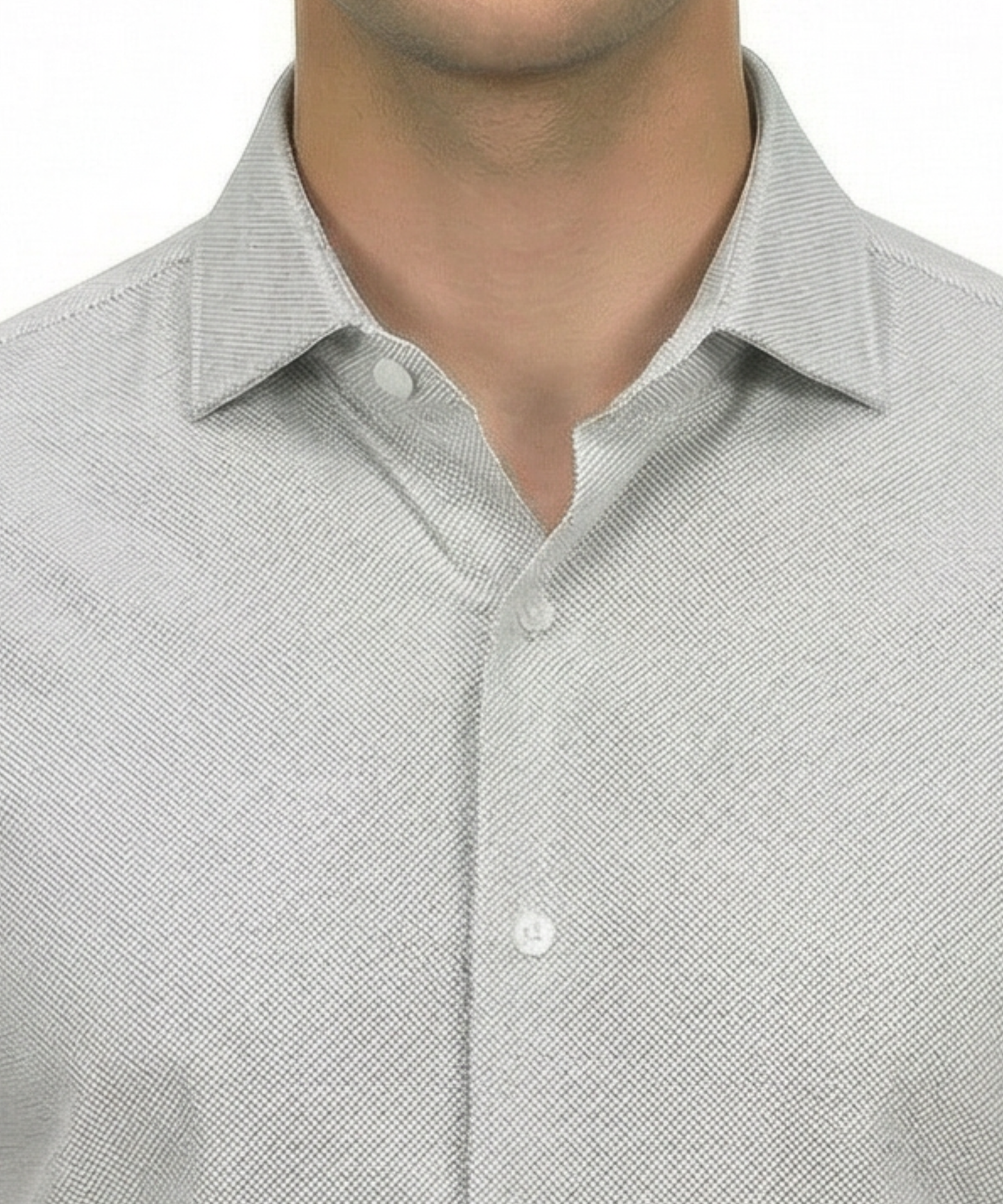 DapperTee grey open polo highlighting firm collar and professional high-end tailored fit.
